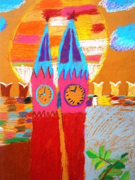 Кутнякова Аполлинария, 7 лет, Столица нашей Родины, б., воск.мел., ВОДХГ, г. Волгоград