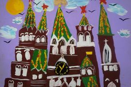 Просвирова Екатерина, 9 лет, Я была в Москве, б., гуашь, ВОДХГ, г. Волгоград