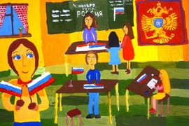 Седова Катя, 10 лет, Подготовка к празднику, б., гуашь, ВОДХГ, г. Волгоград