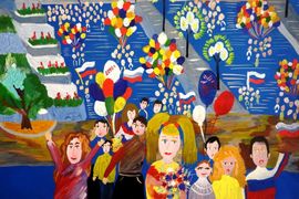Шишлянникова Анастасия, 10 лет , Праздник на набережной, б, гуашь, ВОДХГ, г. Волгоград