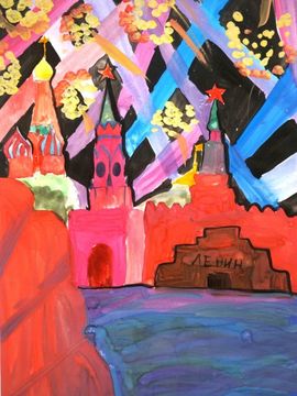 Камоза Галя, 8 лет, Салют Победы, б., гуашь, ДХШ, г. Собинка, Владимирская обл.