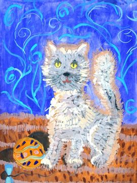Ананкина Екатерина, 10 лет, Четвероногий друг, б., гуашь, ДХШ, г. Унеча, Брянская обл.