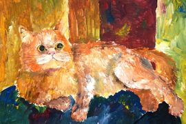 Будников Михаил, 13 лет, Кот, б., гуашь, г. Волжский