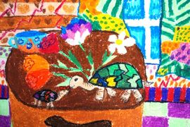Емцева Алиса, 10 лет, Черепахи, б., пастель
