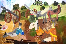 Бульс Ольга, 13 лет, Отдых, б.,гуашь, ДШи, с.Лузино, Омская обл.