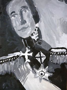 Гриньков Никита, 10 лет, Портрет М. Барклая-де-Толли, б.,гуашь, Изостудия музея К.Циолковского, г.Энгельс