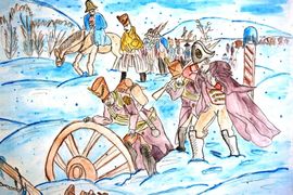 Князев Дмитрий, 9 лет, Нелегкая дорога, б.,акварель, МОУ СОШ №83, г.Волгоград