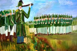 Кучина Дарья, 13 лет, Перед боем, б.,гуашь, ДХШ №2, г.Набережные Челны