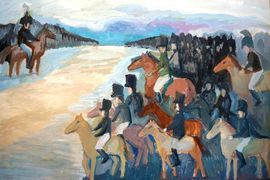 Ларионова Дарья, 12 лет, Перед боем, б., гуашь, Исилькульская ДШИ, Омская обл.