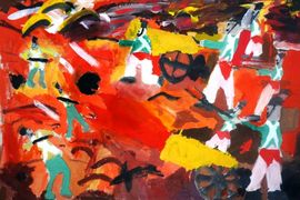 Леонов Владислав, 11 лет, Наступление, б., гуашь, Исилькульская ДШИ, Омская обл.