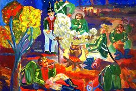 Суппес Юлия, 13 лет, Наши предки, б.,гуашь, Таврическая ДШИ, Омская обл.