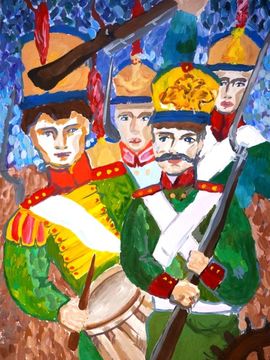 Шрайнер Анастасия, 16 лет, В атаку, б.,гуашь, Исилькульская ДШИ, Омская обл.
