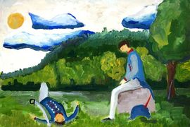 Язовская Катя, 13 лет, После боя, б., гуашь, ДХШ №2, г.Липецк