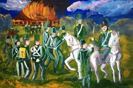 Яскова Светлана, 13 лет, Поле боя, б.,гуашь, ДХШ №2, г.Набережные Челны