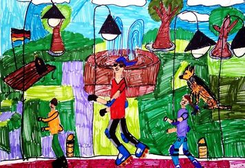 Мешалкин Илья, 10 лет, В парке, б., флом.