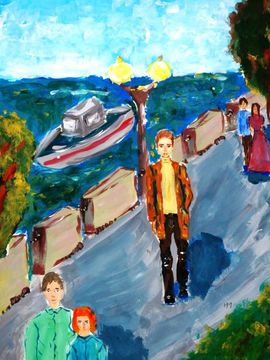 Майборода Анна, 14 лет, по стихотворению М. Гринина Я так завидую всем проходящим парам!, б., гуашь, ГШИ, р.п. Городище 