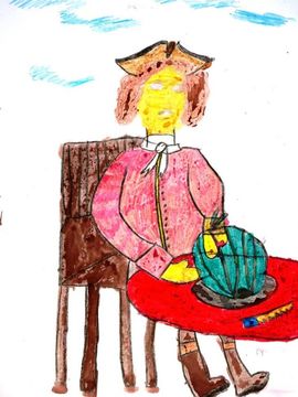 Ельцова Яна, 11 лет, к рассказу Б. Лащилина Медный арбуз, б., смеш. тех., Красноармейский социально-реабилитационный цент для несовершеннолетних, г. Волгоград