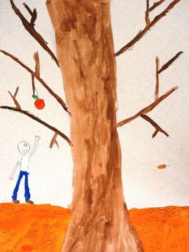 Андрейчук Алина, 9 лет, Последнее яблоко, тон. б., гуашь, ДШИ, г. Камышин