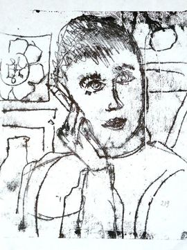 Крышилина Любовь, 11 лет, Почитай стихи, приятель. По стихам М. Гринина, б., монотипия, р.п. Городище