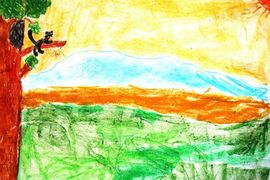 Леонов Тимофей, 9 лет, В старой Панике, б., пастель, частная школа Сократ, г. Волгоград