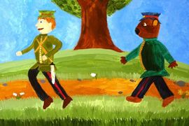 Лыкова Илона, 12 лет, иллюстрация к сказу Медведь Бориса Лощилина, б., гуашь, ЦДТ, г. Урюпинск
