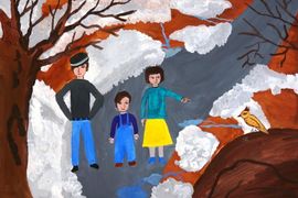 Лысакова Варвара, 12 лет, к произведению М. Гринина Моя развилка, б., гуашь, ДШИ, р.п. Чернышковский