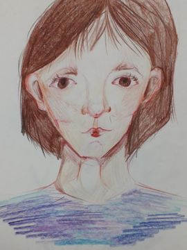 Телегина Анастасия, 11 лет. Мамы добрые черты. Цветные карандаши. Нижегородская обл., п.Пильна