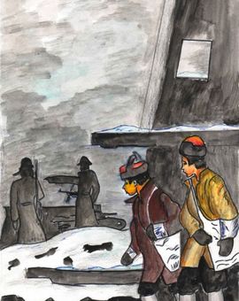 Ханявина Кристина, 8 лет. Партизан Лёня Голиков. Смешанная техника. Нижегородская обл., п.Пильна