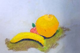 Кириченко Маша, 8 лет, Фрукты, б., пастель