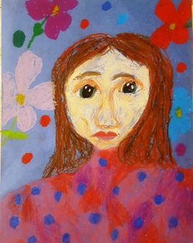 Кириченко Маша, 8 лет, Автопротрет, б., пастель