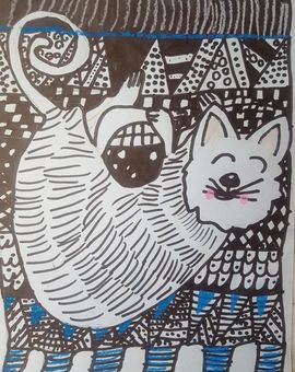 Кириченко Маша, 8 лет, Домашний кот, б., смеш. тех.