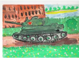 Гаврилов Алексей, 6 лет,  гуашь, Военная тема