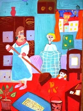 Андрейчук Екатерина, 11 лет, Удивленная Фрекен Бок, б., гуашь, ДХШ №3, г.Тольятти
