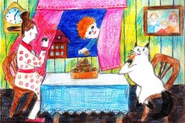 Войнова Юлия, 15 лет, Чай с плюшками, б., цв.кар., ДХШ, г. Исилькуль, Омская обл.