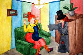 Комов Вячеслав, 12 лет, Приведение с мотором, б., акварель, ст. Нехаевская, Волгоградская обл.