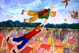 Крюкова Ксения, 12 лет, Полёт над Стокгольмом, б., гуашь, ДХШ №3, г.Тольятти