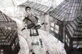 Огурцов Александр, 12 лет, Карлсон с плюшками, б., кар., Называевская ДХШ, Омская обл.