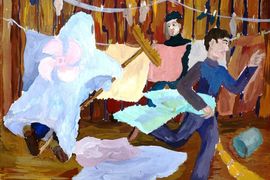 Субач Наташа, 15 лет, Воришки, б., гуашь, ДШИ, с.Лузино, Омская обл.