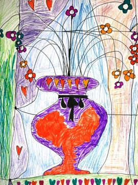 Арбаева Полина, 6 лет, Натюрморт, б., фломастер