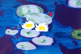 Зиныч Анастасия, 10 лет, Клод Моне Кувшинки, б., гуашь