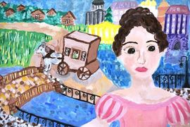 Никулина Виктория, 12 лет, «Русские женщины», б., гуашь, преп. Антонова Ю.А.