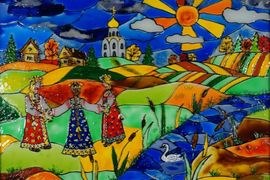 Синько Наталья, 15 лет, «Матушка-Русь», витраж, преп. Флорова С.В.
