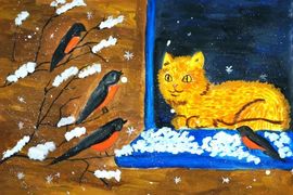 Ахмедова Айшат, 12 лет, «Снежок», б., гуашь, преп. Федоткина К.С.