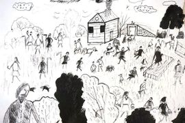 Демидова Екатерина, 10 лет, «Крестьянство», б., тушь , перо, преп. Коваль Е.Е.