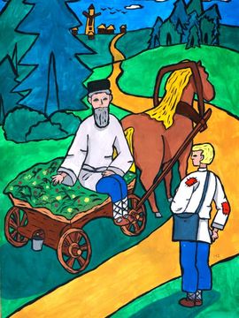 Балабин Савва, 15 лет, «Школьник», б., гуашь, преп. Максимов В.П.