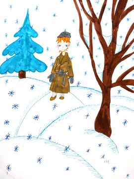 Ворсина Екатерина, 9 лет, «Крестьянские дети», б., фломастеры, преп. Вишневецкая Л.Н.