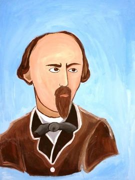 Горбенко Дарья, 11 лет, «Портрет Н.А. Некрасова», б., гуашь, преп. Иванова О.В.