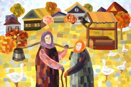Ткачук Таисия, 13 лет «В деревне», б., гуашь, преп. Любимова Т.А.