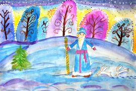 Видункина София, 8 лет, «Мороз-Воевода», б., смеш. тех., преп. Матвеенко И.В.