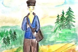 Ашмахер Виталина, 10 лет, «Школьник», б., акварель, преп. Тригуб Т.В.